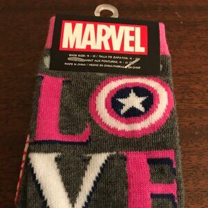 Marvel "Love" Captain America Polka Dot socks NEW with tag